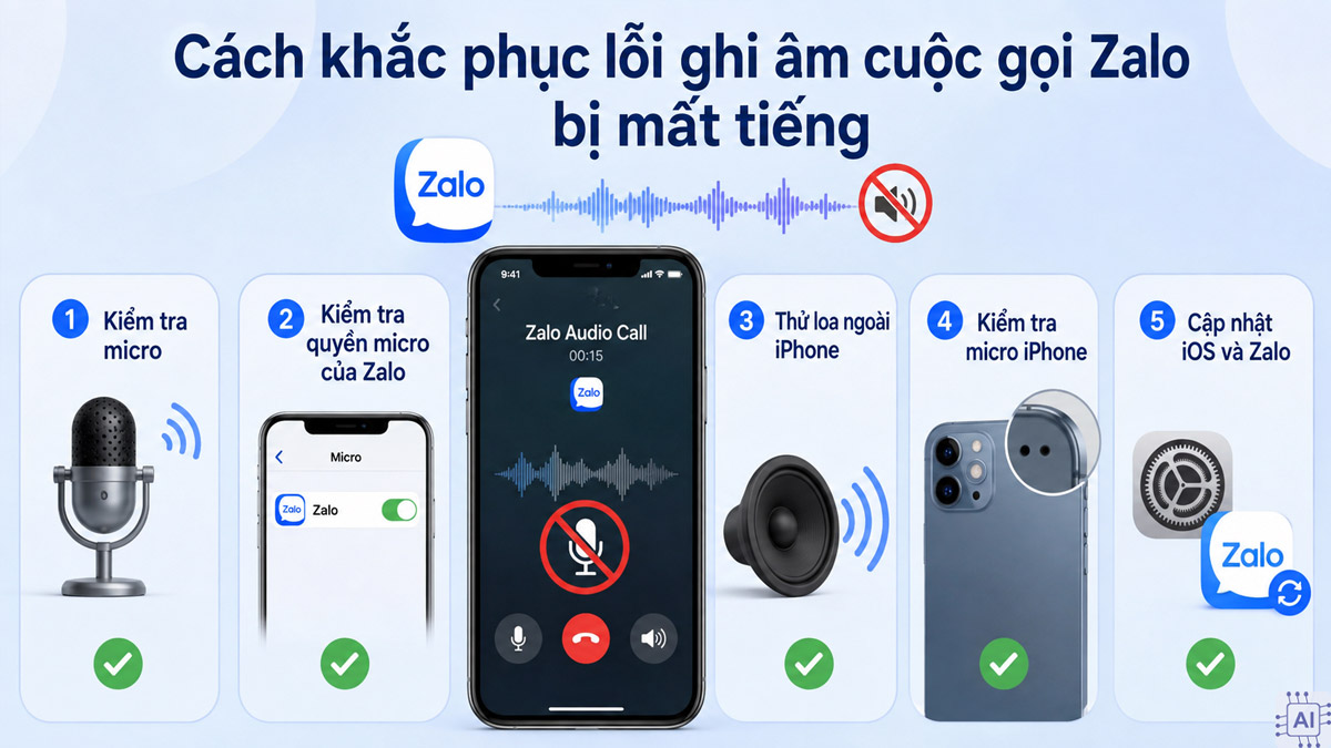 Cách ghi âm cuộc gọi Zalo trên iPhone và khắc phục lỗi
