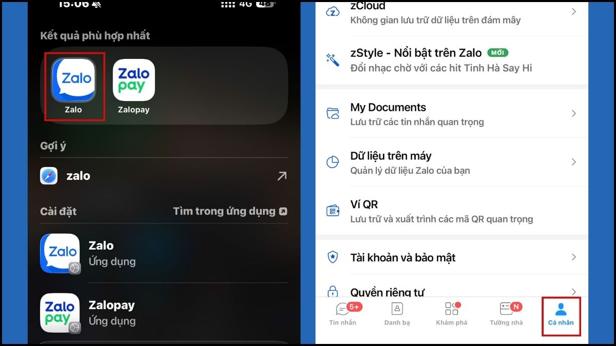 Cách giải phóng dung lượng Zalo trên iPhone - Chặn tải file bước 1