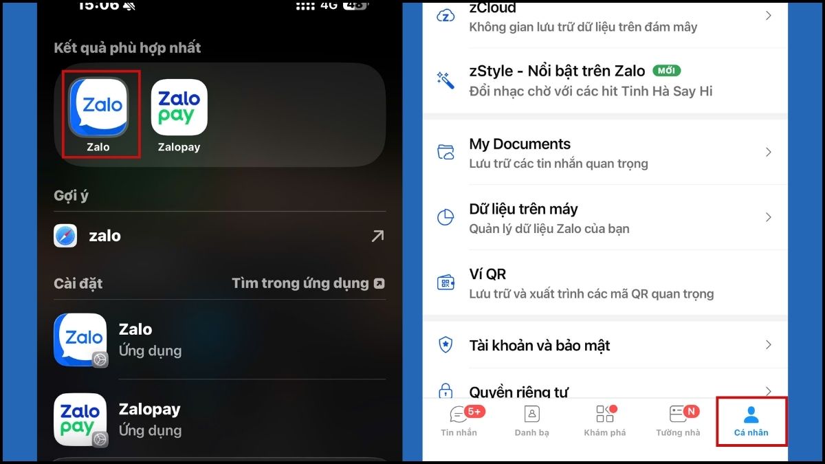 Cách giải phóng dung lượng Zalo trên iPhone - Xóa bộ nhớ đệm bước 1