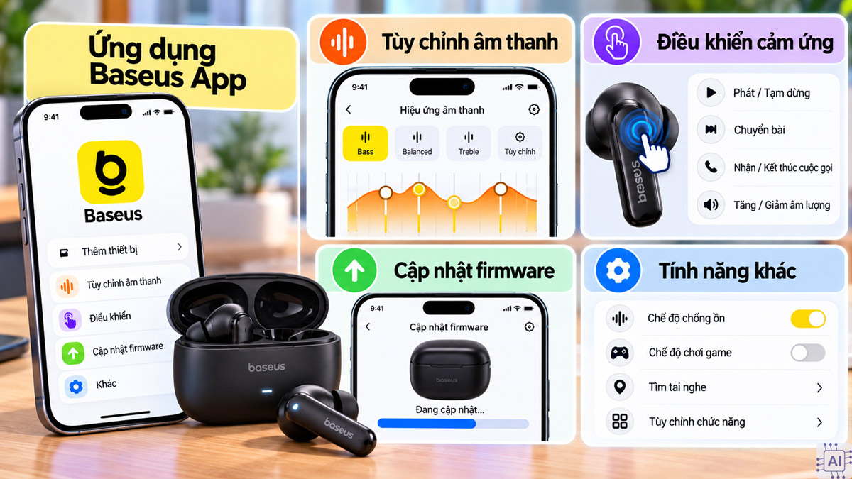 Cách kết nối tai nghe Baseus và tối ưu trải nghiệm