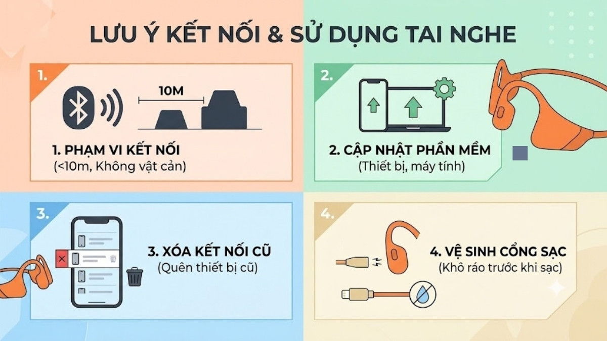 Cách kết nối tai nghe Shokz và lưu ý