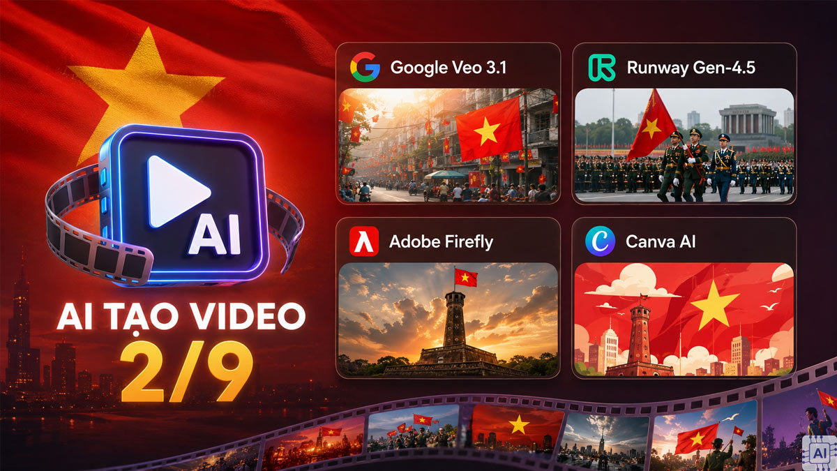 Cách làm video 2/9 bằng AI -  Các công cụ phổ biến