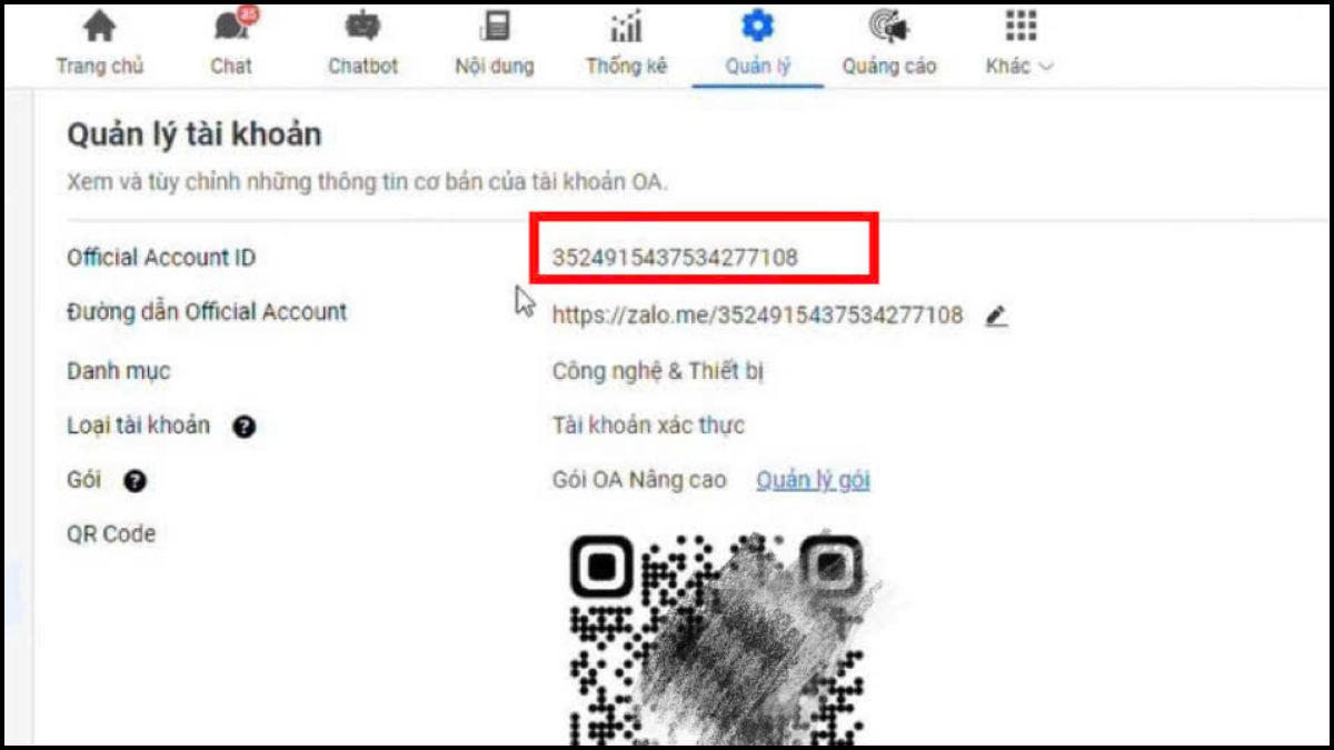 Cách lấy link Zalo từ OA ID bước 3