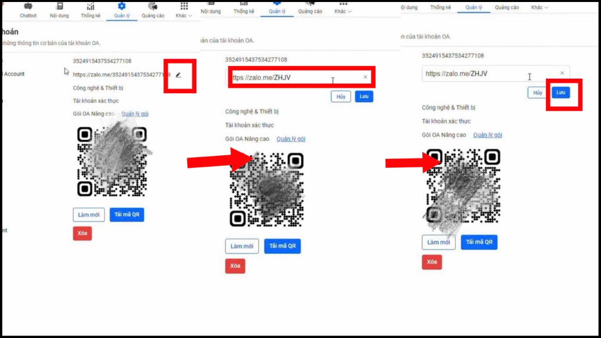 Cách lấy link Zalo OA - Đăng ký URL tùy biến bước 3, 4