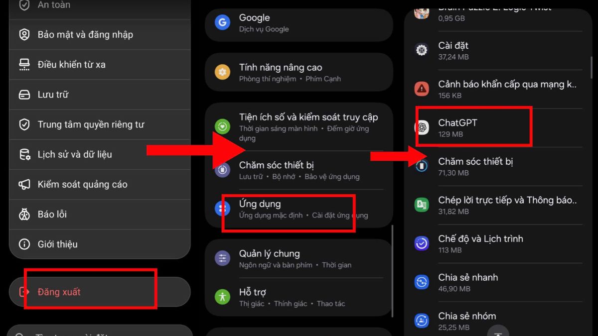Cách tải ảnh từ ChatGPT về điện thoại - Xóa bộ nhớ đêm trên Android bước 1