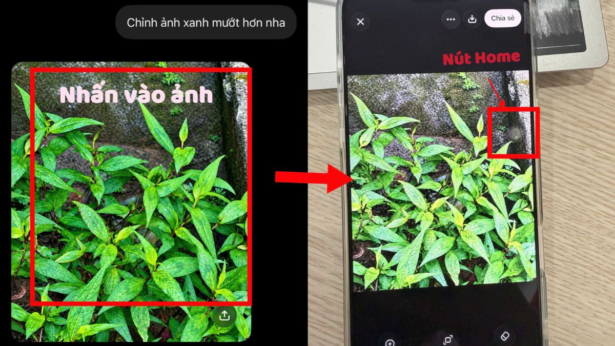 Cách tải ảnh từ ChatGPT về điện thoại - Chụp màn hình bước 1, 2