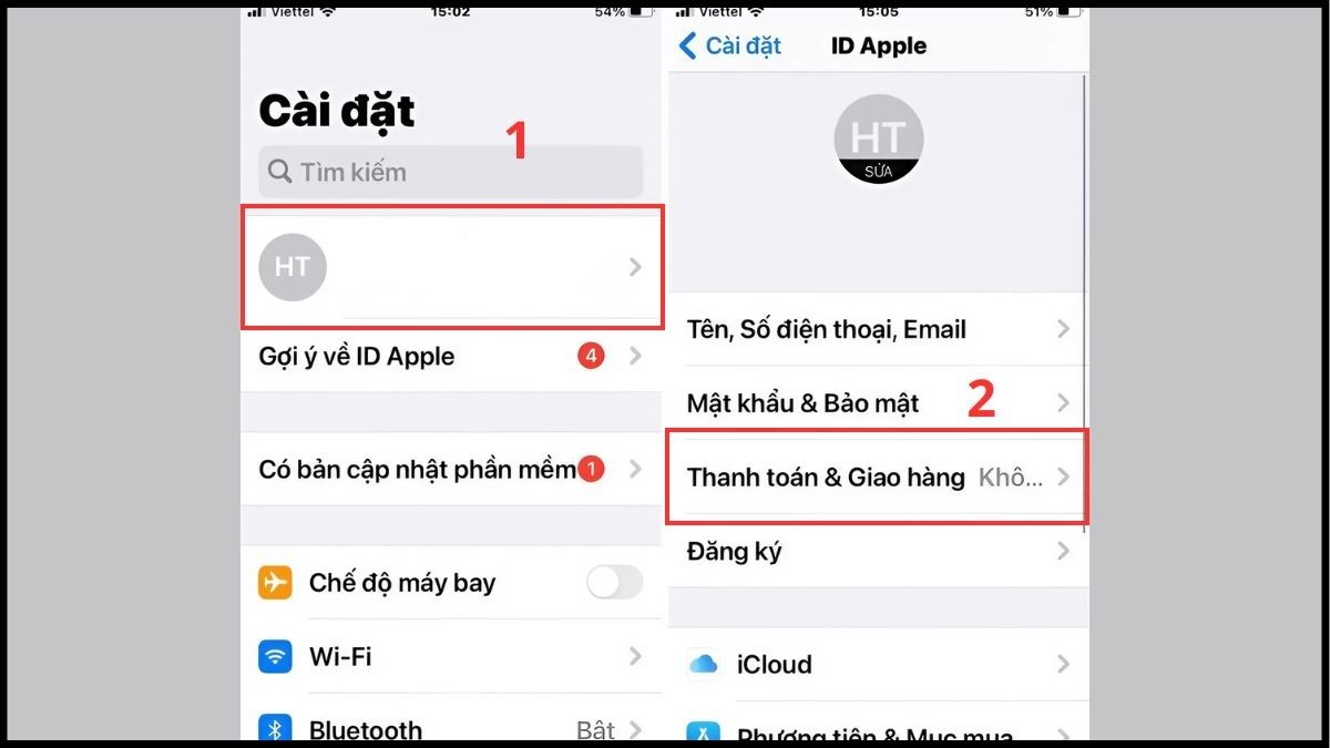 Cách gỡ phương thức thanh toán trên iPhone bước 1