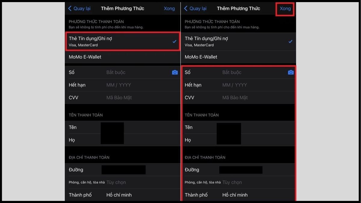Cách thêm phương thức thanh toán trên iPhone với thẻ tín dụng, ghi nợ bước 3