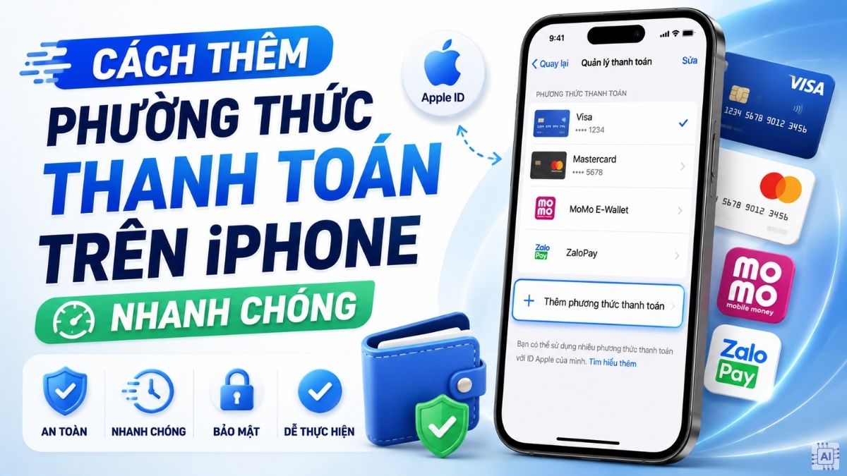 Cách thêm phương thức thanh toán trên iPhone nhanh chóng