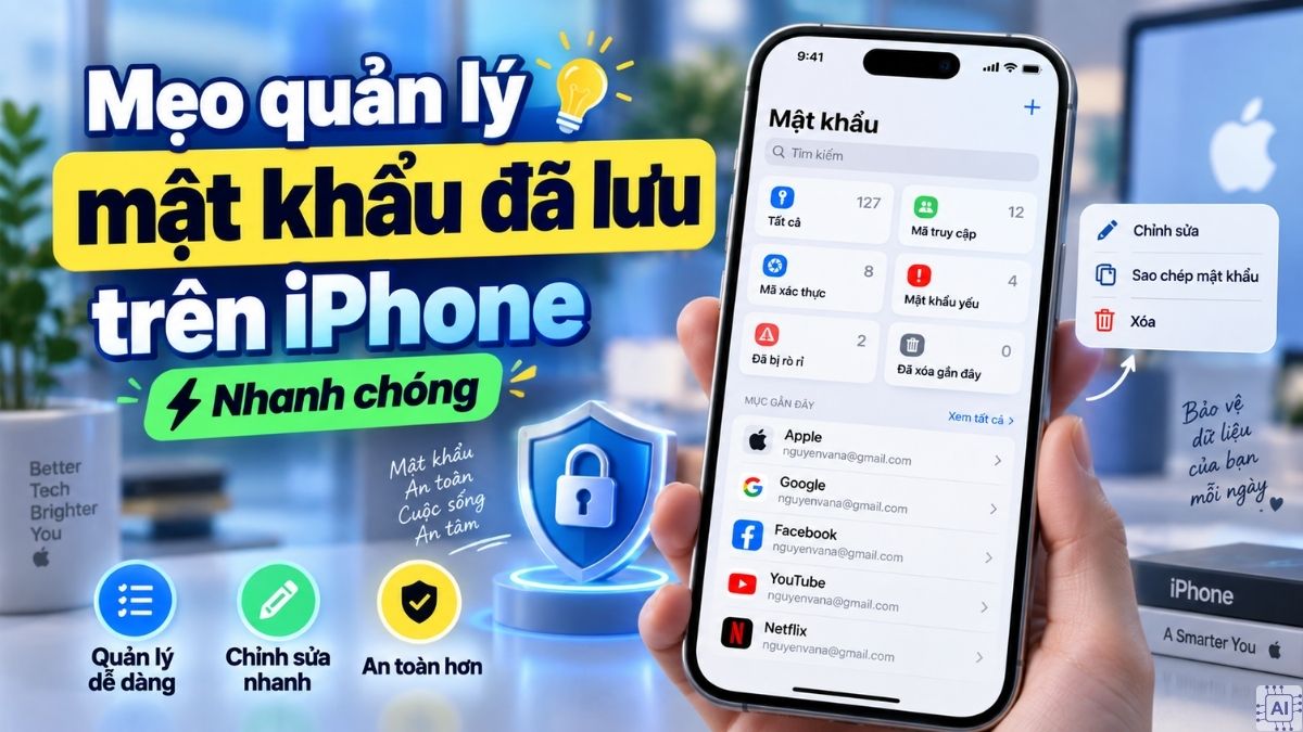 Mẹo quản lý và cách xem mật khẩu đã lưu trên iPhone