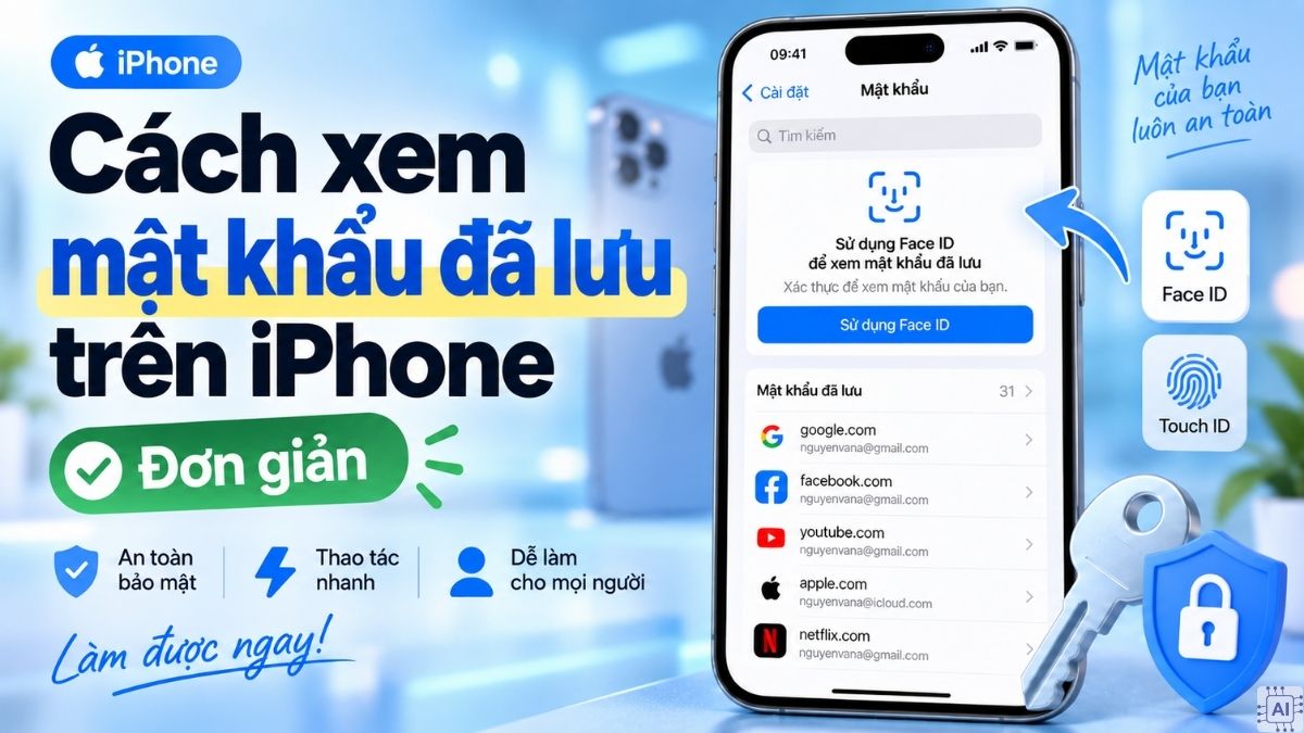 Cách xem mật khẩu đã lưu trên iPhone đơn giản