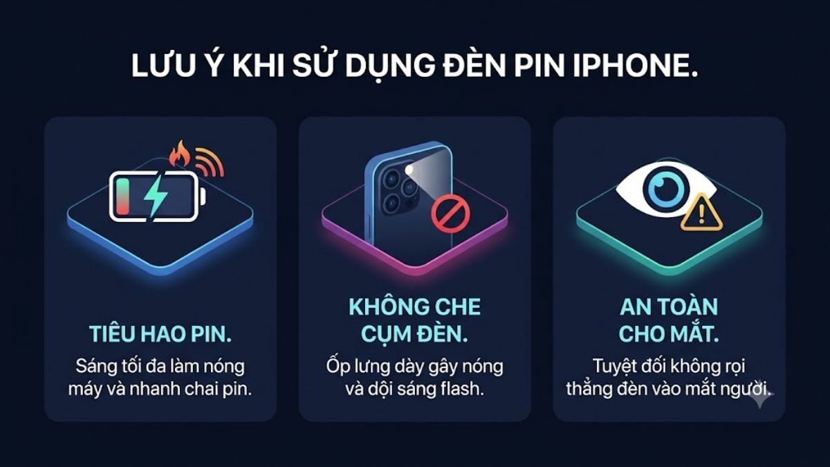 Cách cài đặt đèn pin iPhone và lưu ý