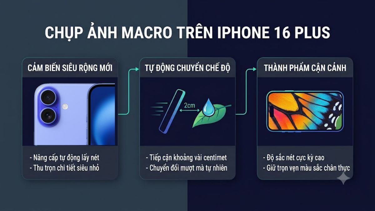 Tính năng của Camera iPhone 16 Plus - Chụp ảnh macro cận cảnh
