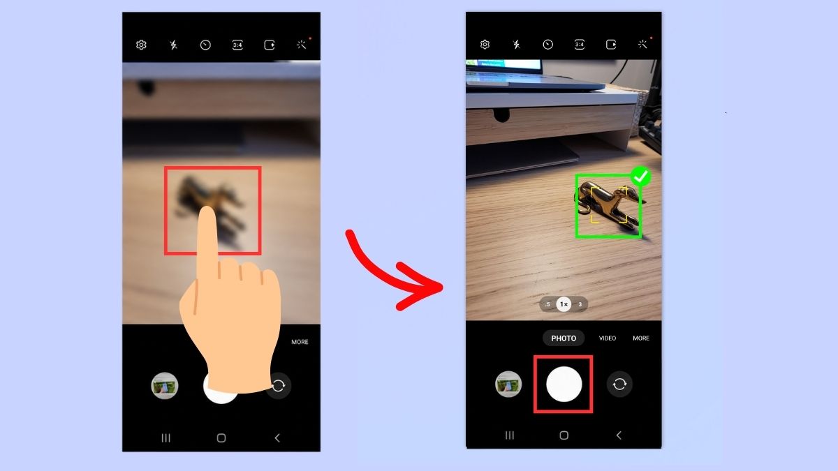 Cách sửa lỗi camera không lấy nét được - Chạm vào màn hình