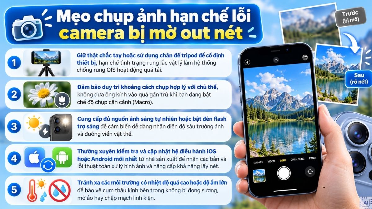 Mẹo chụp ảnh không bị lỗi camera không lấy nét được