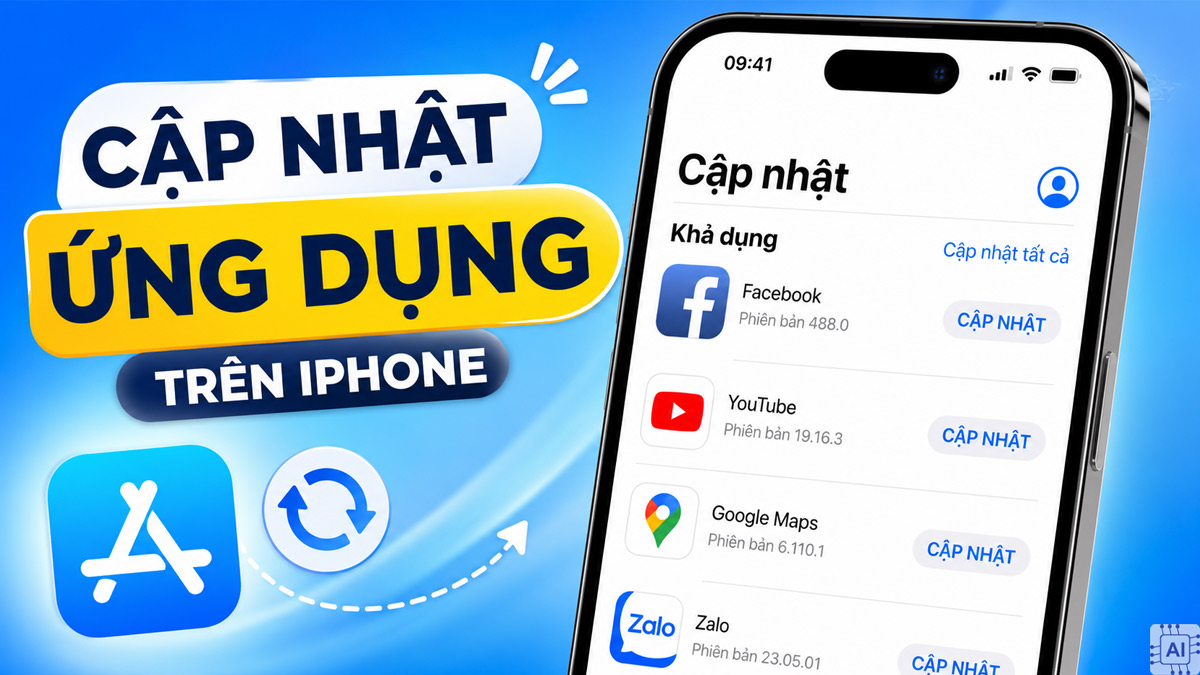 2 cách cập nhật ứng dụng trên iPhone nhanh chóng