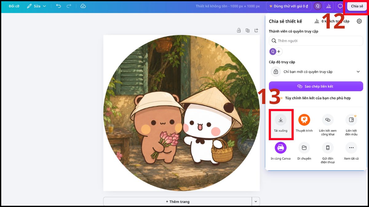 Cắt ảnh hình tròn bằng Canva bước 3