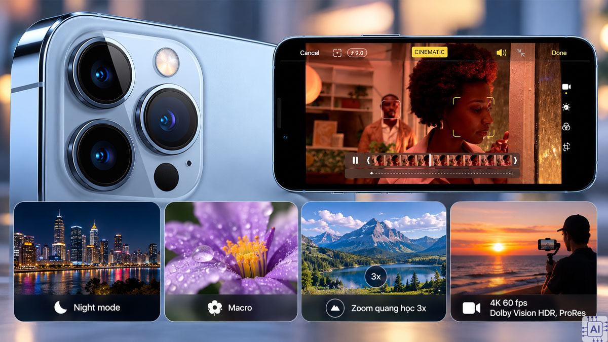 Cấu hình iPhone 13 Pro - Hệ thống camera Pro