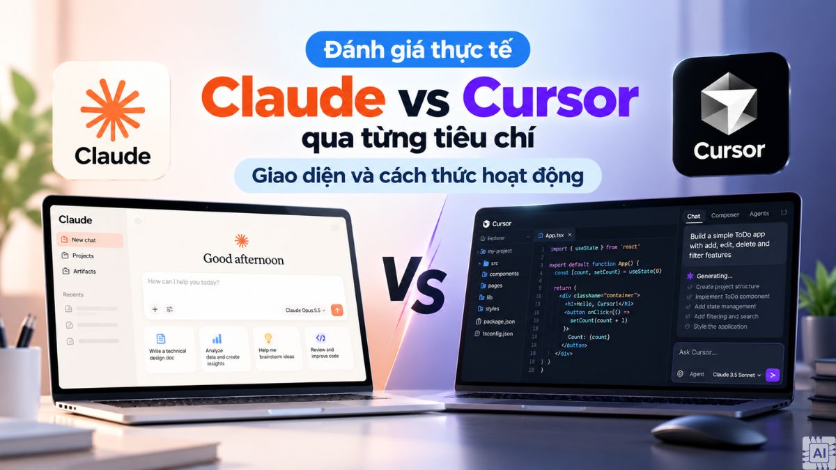 Đánh giá Claude vs Cursor qua giao diện và cách hoạt động