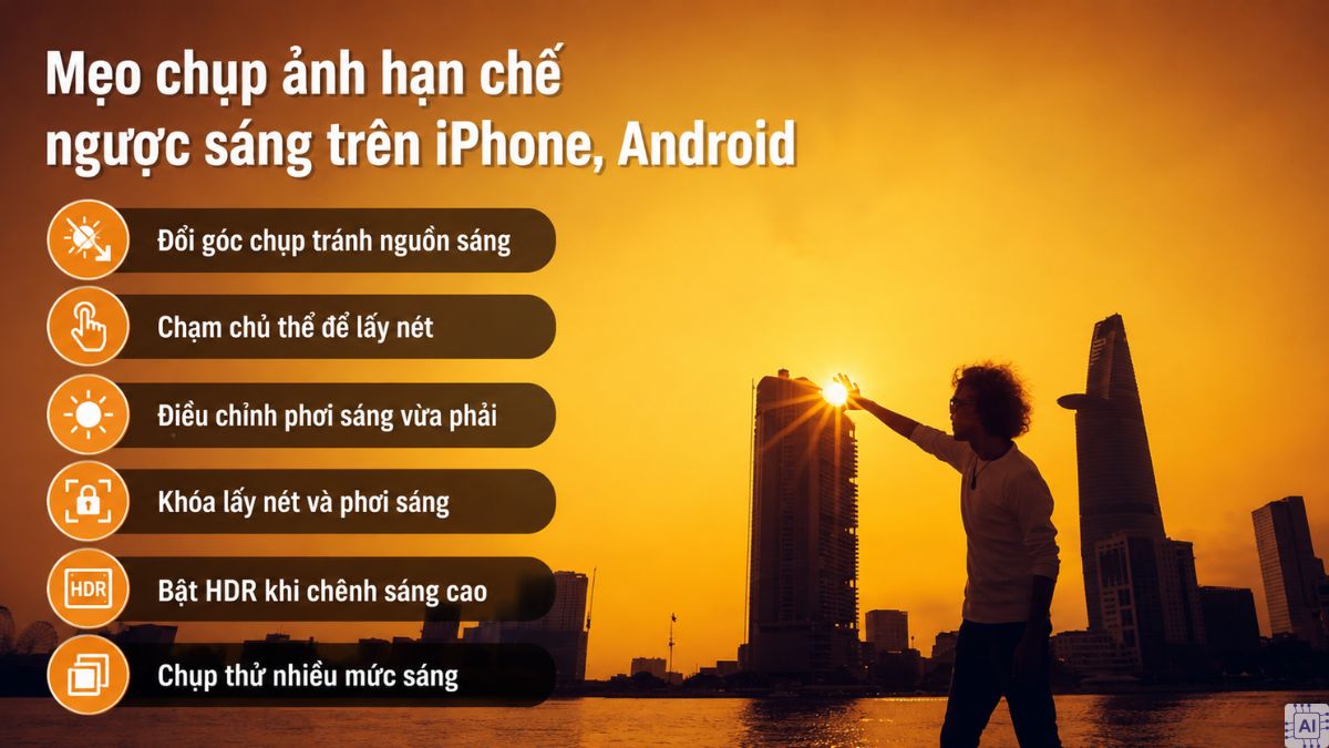 Mẹo và công thức chỉnh ảnh ngược sáng trên iPhone