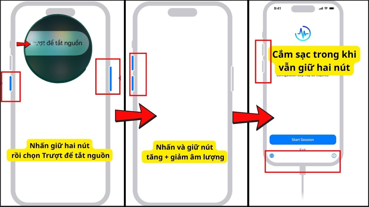 Sửa điện thoại bị loạn cảm ứng bằng tính năng chuẩn đoán cho iPhone bước 1, 2, 3