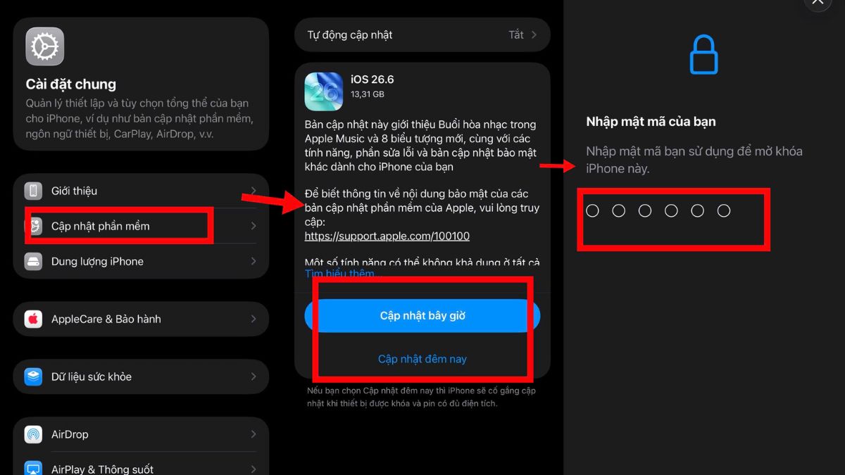 Sửa điện thoại bị loạn cảm ứng bằng cách cập nhật hệ điều hành iOS bước 3, 4, 5