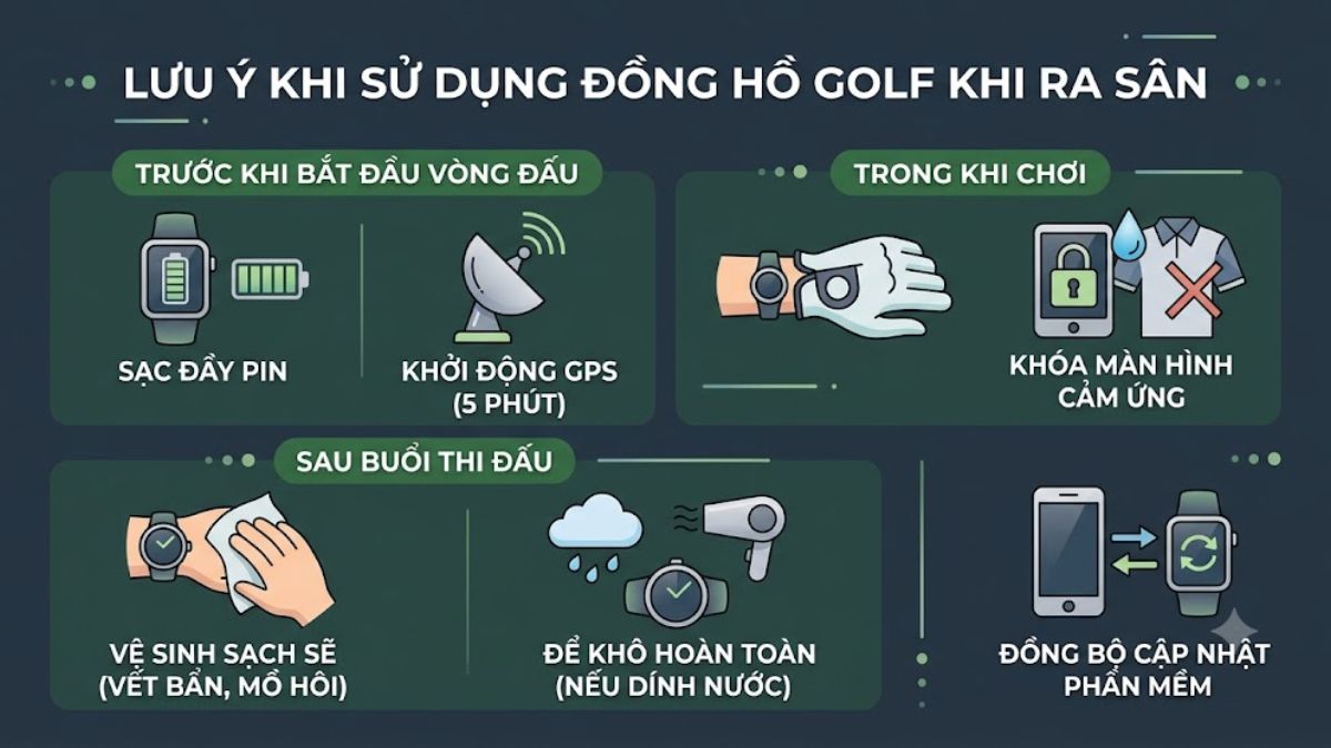 Lưu ý khi dùng đồng hồ chơi Golf
