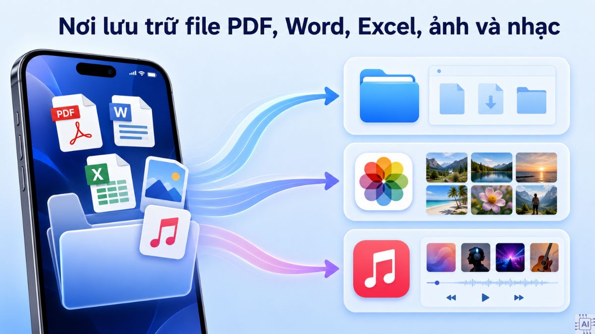 File tải về trên iPhone nằm ở đâu? Các file FDF, Word, Excel