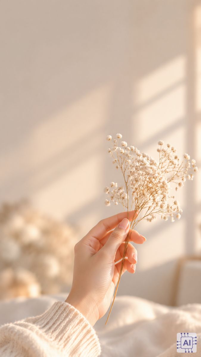 Hình ảnh tay nữ cầm hoa thanh lịch