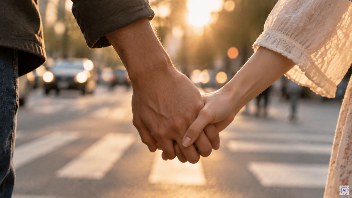 Hình ảnh bàn tay cặp đôi đi dạo phố