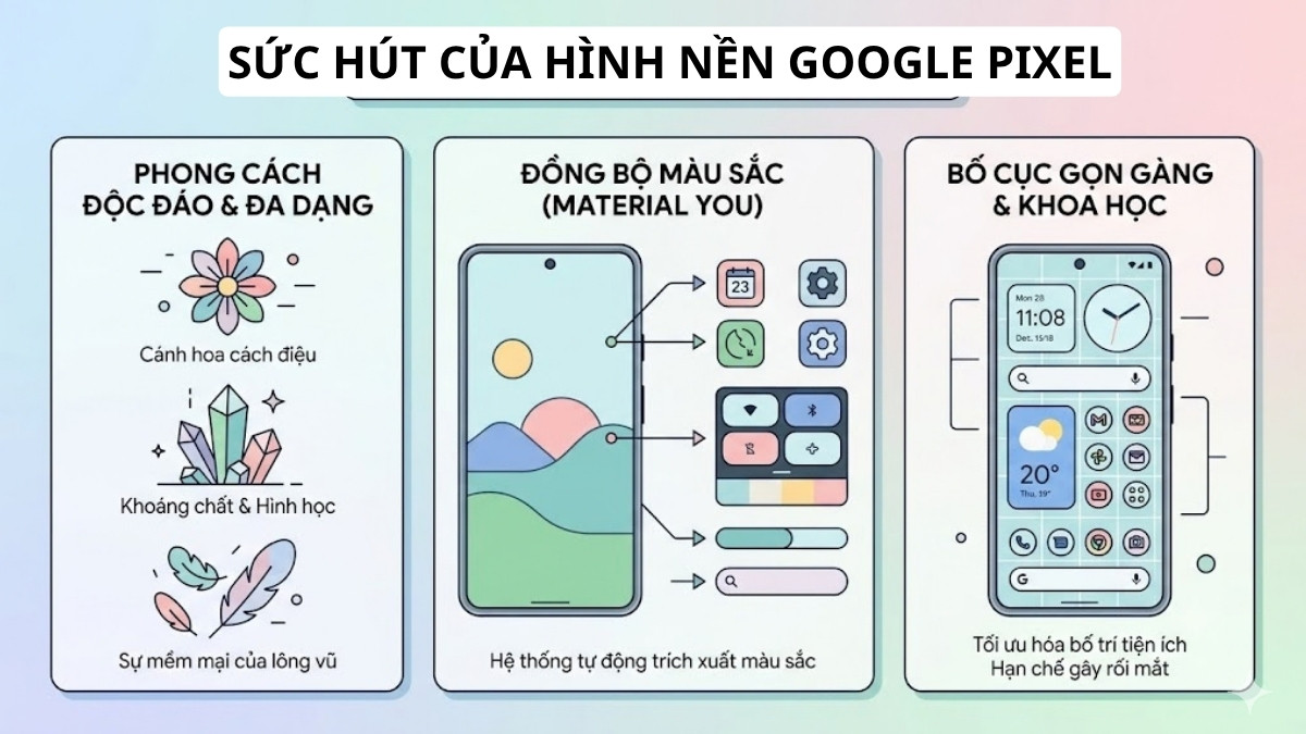 Sức hút của hình nền Google Pixel