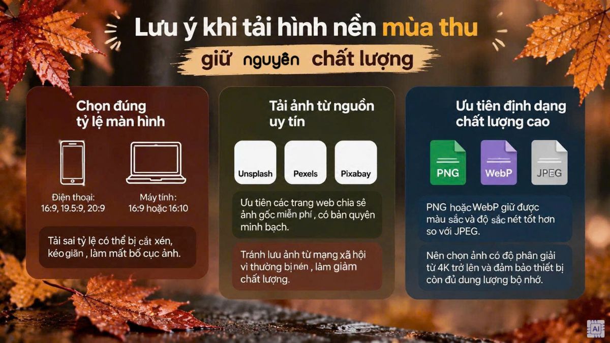 Lưu ý khi tải hình nền mùa thu