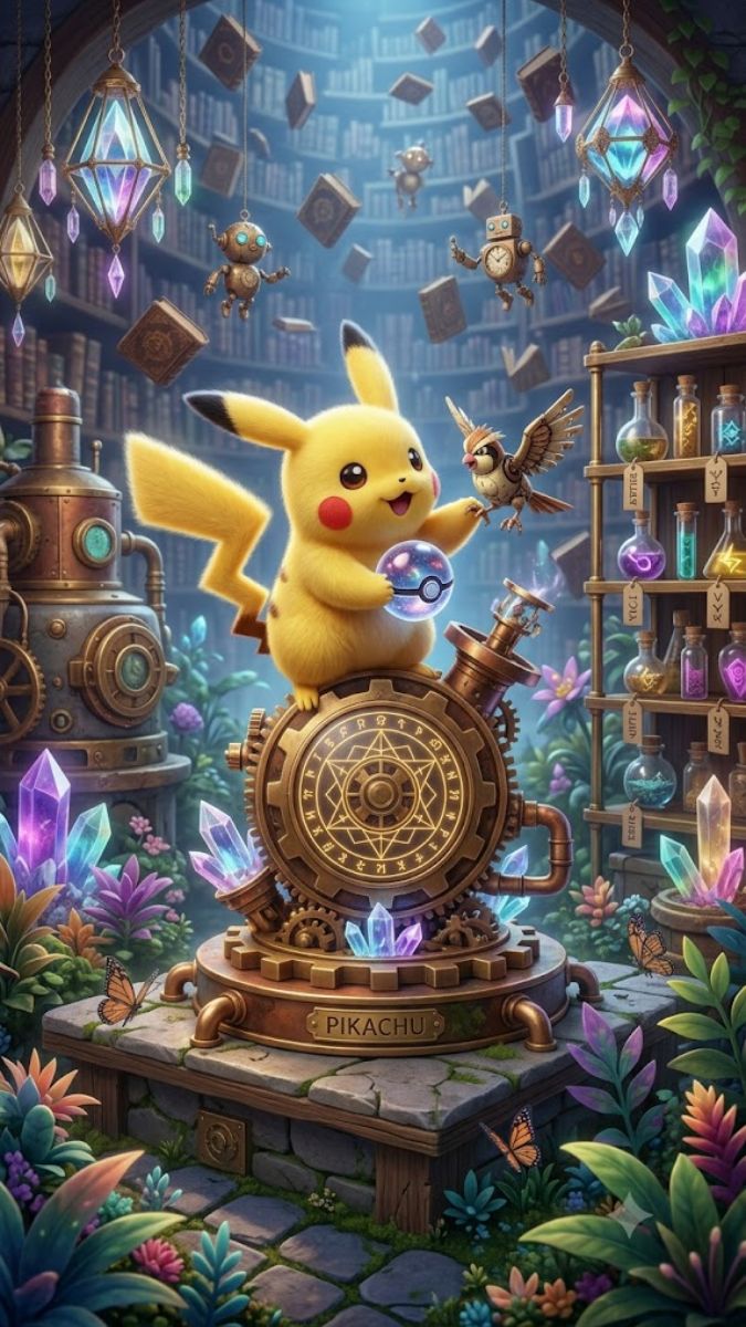 Hình nền Pikachu và chú chim