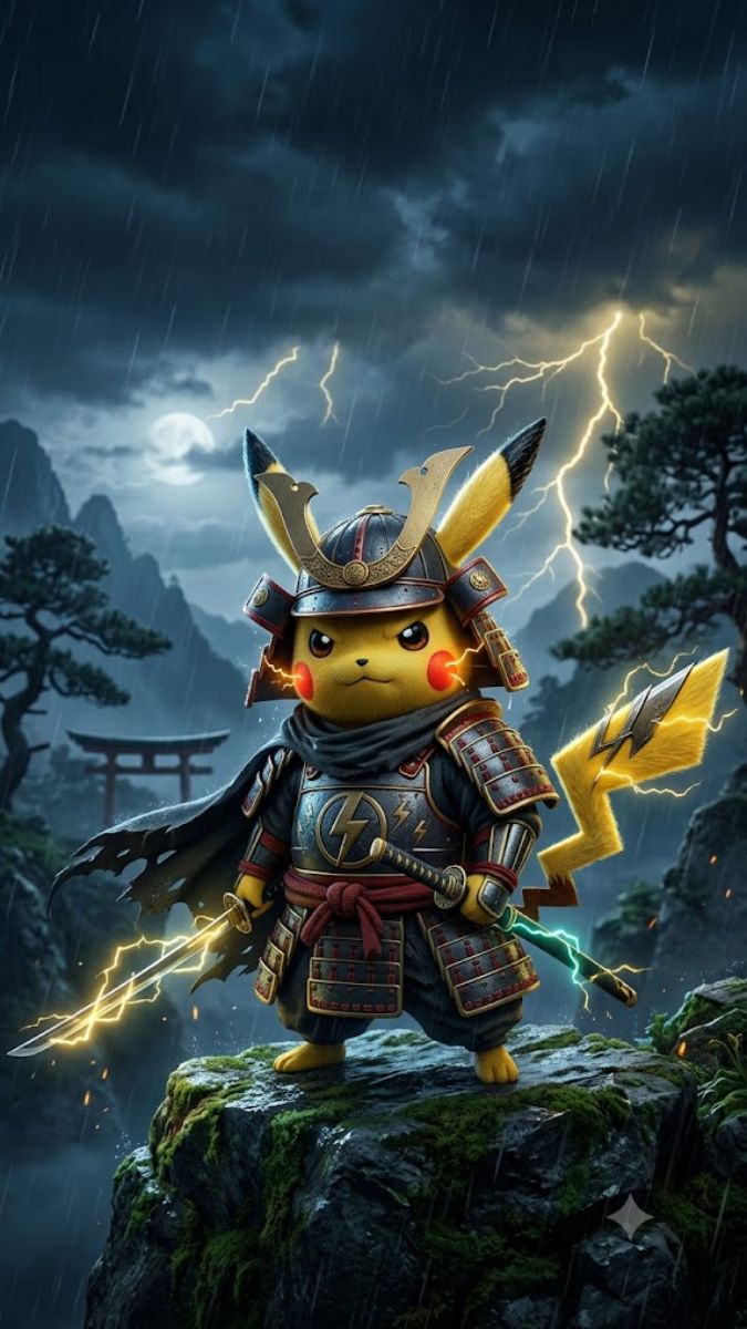 Hình nền Pikachu mặc áo giáp