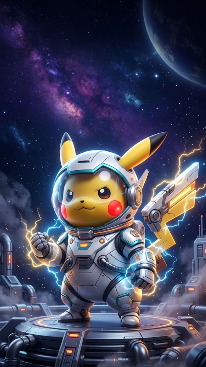 Hình nền Pikachu ra ngoài vũ trụ