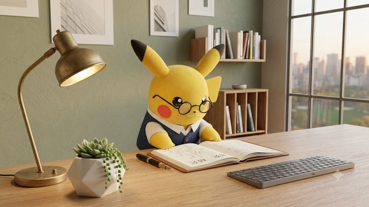 Hình nền Pikachu chăm chỉ
