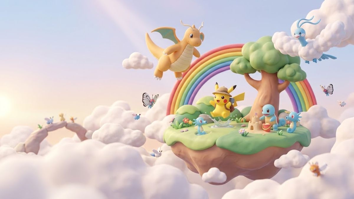 Hình nền Pikachu trên mây