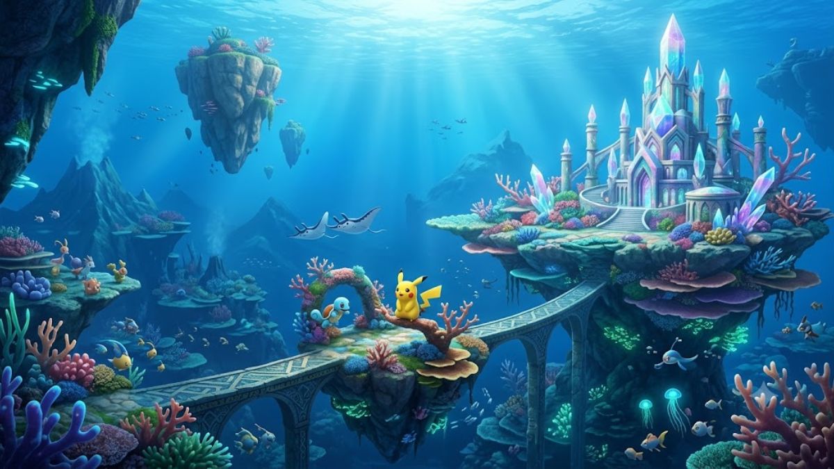 Hình nền Pikachu dưới biển