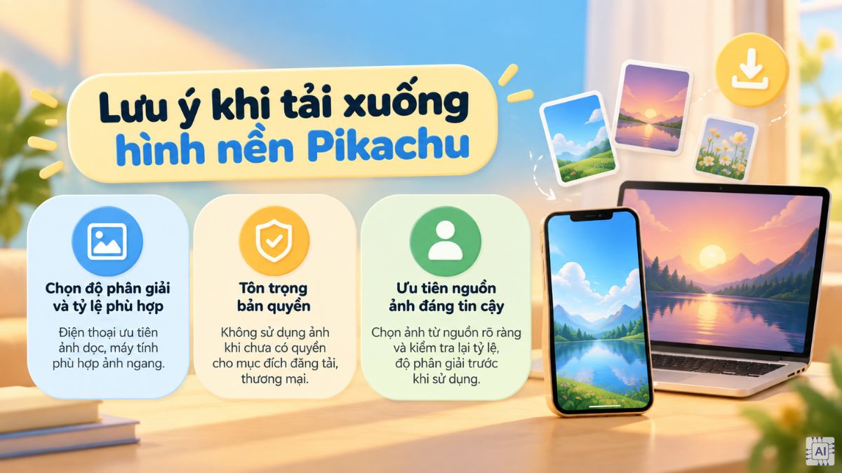Lưu ý khi tải hình nền Pikachu