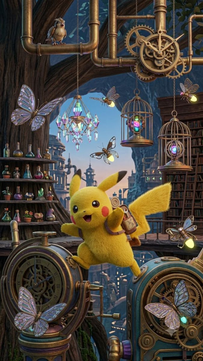 Hình nền Pikachu nhí nhảnh