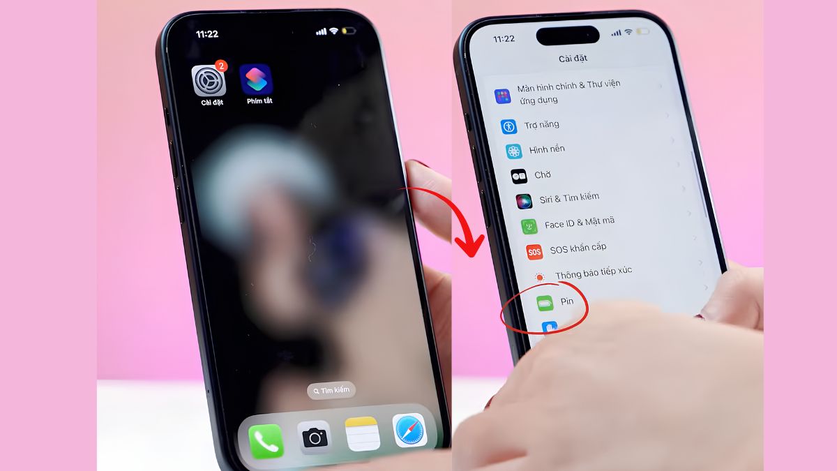iPhone 15 lỗi chai pin bước 1