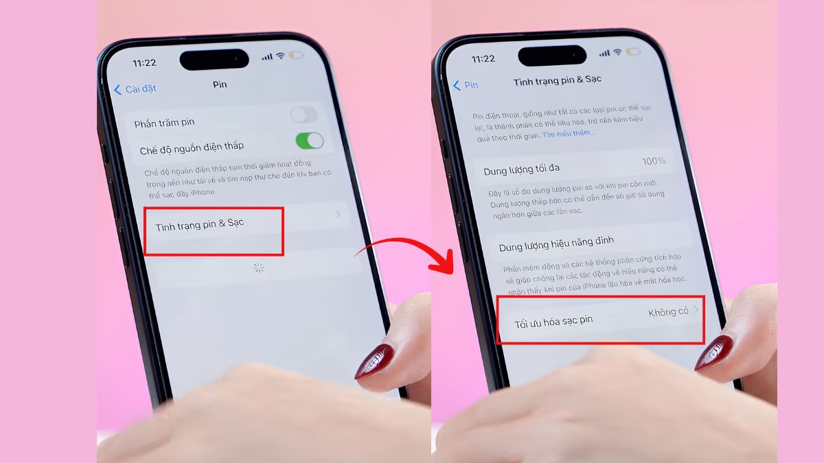 iPhone 15 lỗi chai pin bước 2