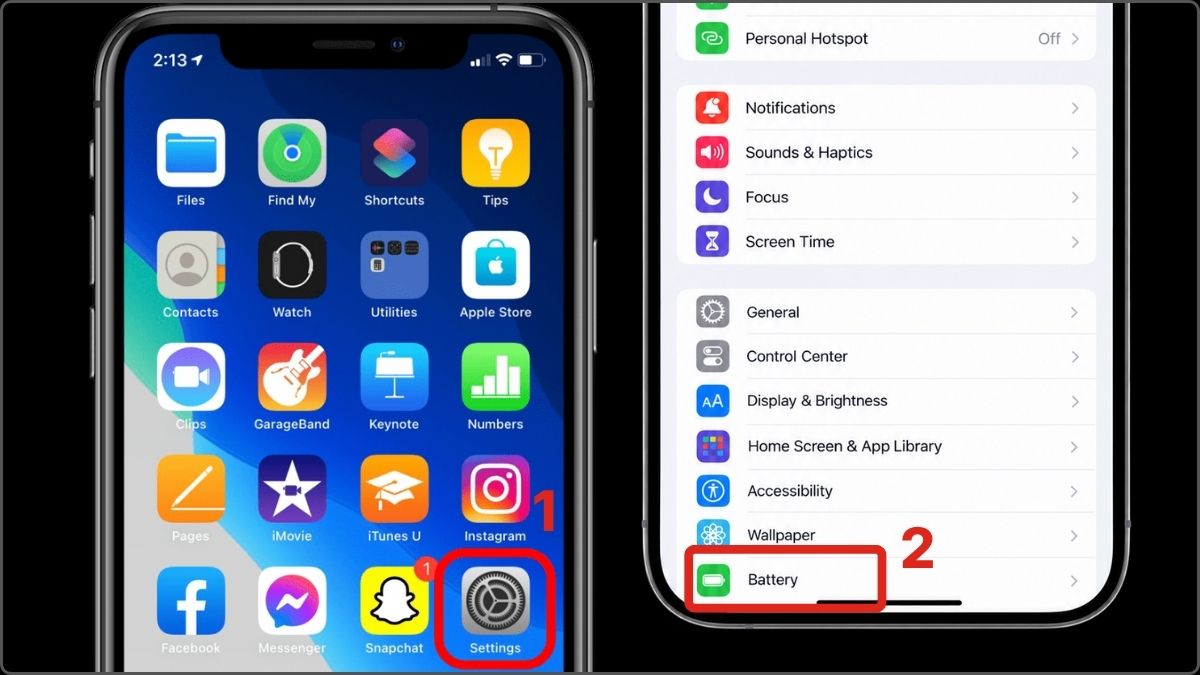 Sửa lỗi iPhone bị giật lag khi pin yếu - Tắt chế độ tiết kiệm pin bước 1