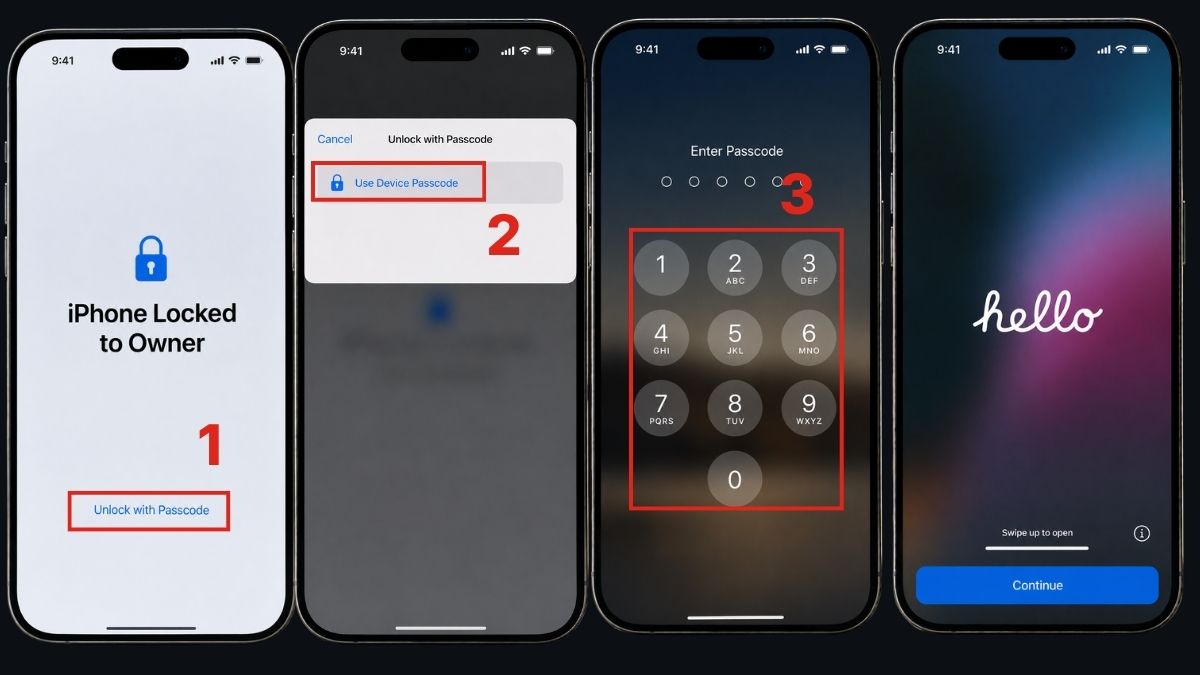 Sửa lỗi iPhone bị khóa cho chủ sở hữu bằng cách mở khóa bằng mật khẩu màn hình