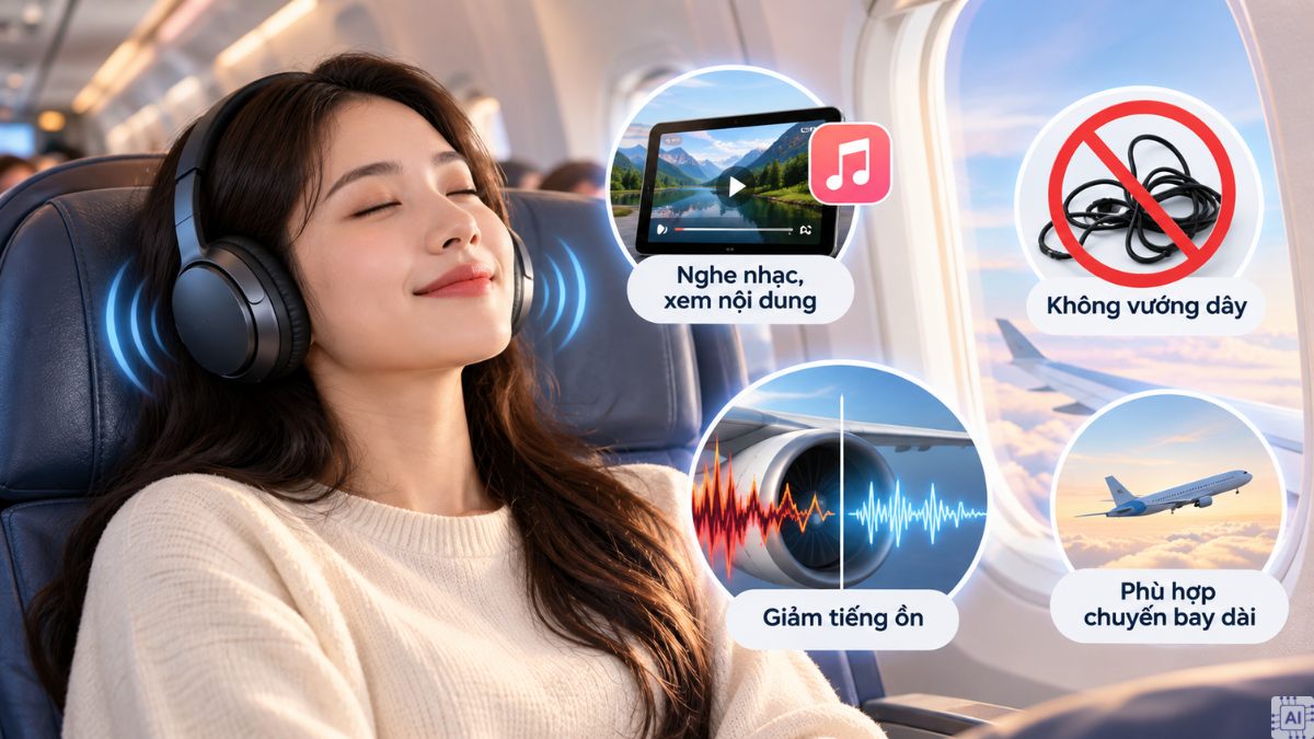 Lên máy bay có được đeo tai nghe Bluetooth không? Lợi ích và hạn chế