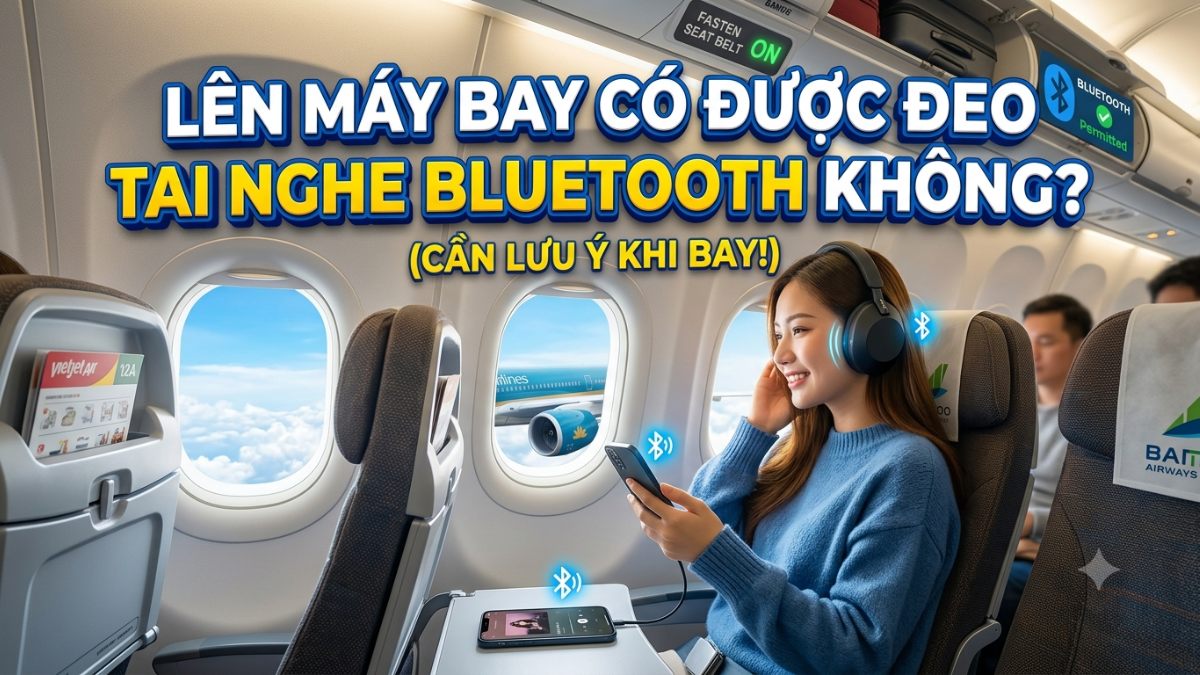 Lên máy bay có được đeo tai nghe Bluetooth không?