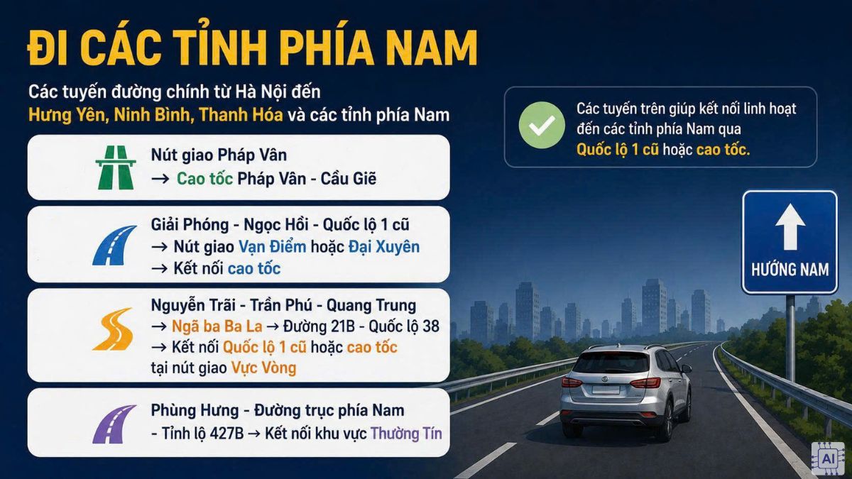 Phương án đi các tỉnh phía Nam khi có lịch cấm đường Hà Nội 2/9
