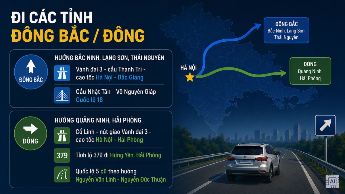 Phương án đi các tỉnh phía Đông khi có lịch cấm đường Hà Nội 2/9