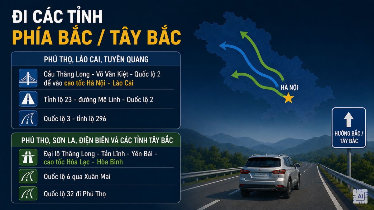 Phương án đi các tỉnh phía Bắc khi có lịch cấm đường Hà Nội 2/9