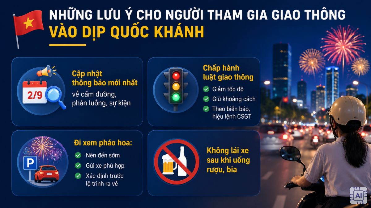 Lưu ý khi có lịch cấm đường TPHCM 2/9
